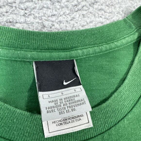 Vintage Y2K Nike Basketball Logo T-Shirt Green Yellow Men's Large - Picture 3 of 7